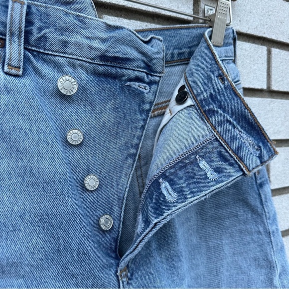 Agolde Criss Cross Denim Jean Short Symbol - Picture 8 of 11